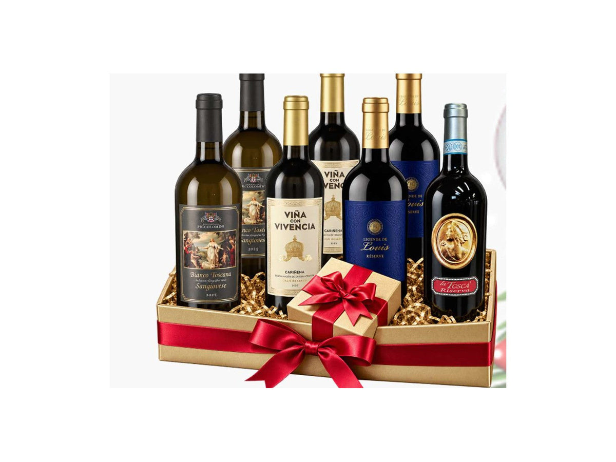 Weihnachtspaket Élégance trocken – 6 Weine + 1 Premium-Überraschung, Pieroth Schweiz